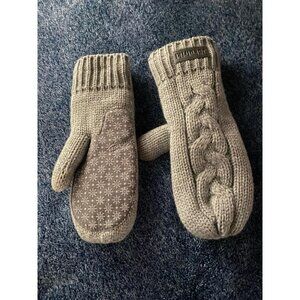 🆕Women Blush Touchscreen Sherpa Lined Cold Weather Chunky Cable Knit Mittens